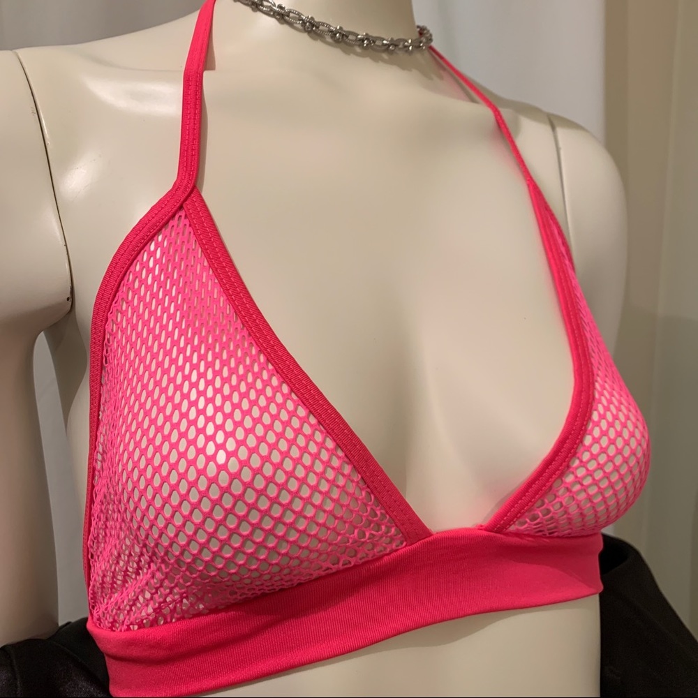 Hot Pink Mesh Bralette